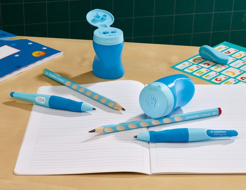 STABILO مبراة حاوية مريحة - STABILO EASYsharpener - 3 في 1 - لليد اليمنى - أزرق - Image 4
